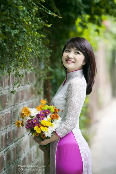 Cách tân áo dài trắng duyên thầm [53B9HJ]