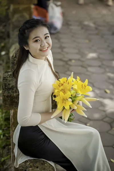 Ảnh áo dài trắng tinh tế hoa [QDOTPZ]
