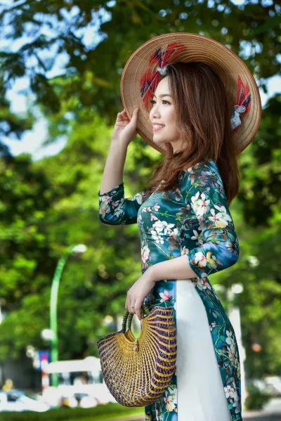 Áo dài họa tiết hoài cổ áo dài họa tiết [UPLRYA]