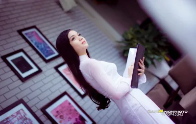 Bộ sưu tập áo dài trắng hiện đại [E70RD6]