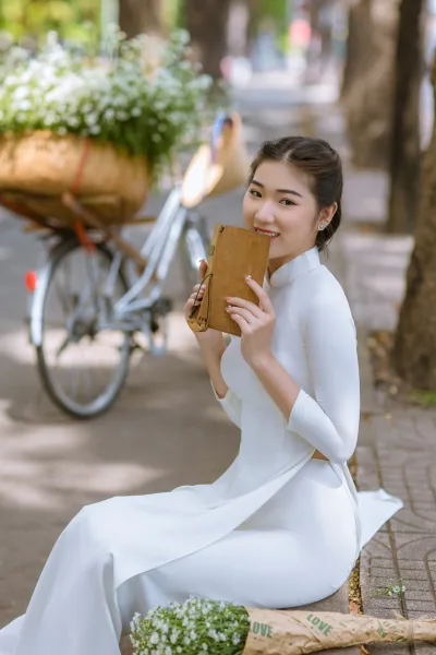 Áo dài trắng vẻ đẹp Việt Nam áo dài trắng [TF50RE]