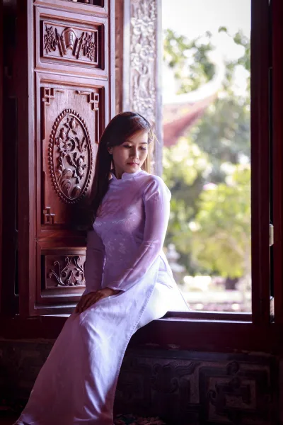 Áo dài trắng dịu dàng áo dài trắng [ZCMFPG]