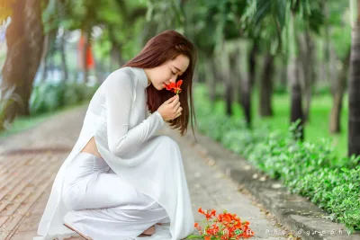 Áo dài trắng thuần Việt [SPS8NL]