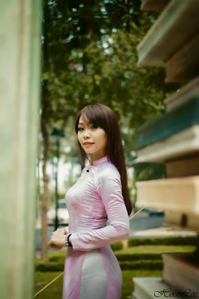 Áo dài hồng thuần Việt [K3026M]