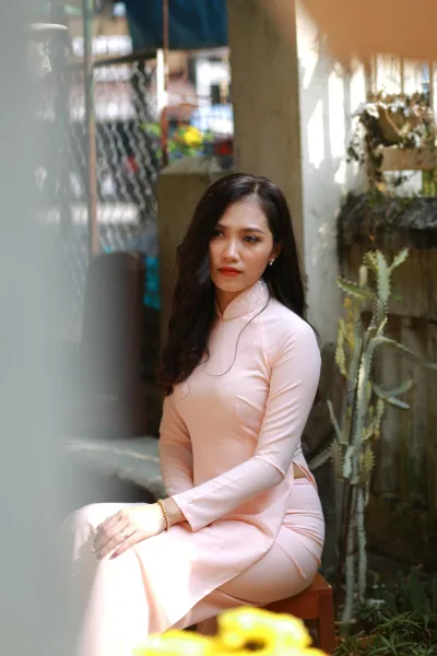 Hoài cổ áo dài trắng [KFM1GS]