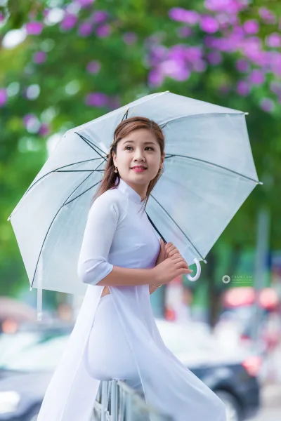 Áo dài trắng nổi bật tinh khôi [QXTXKM]