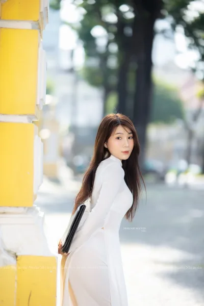 Áo dài trắng áo dài trắng thanh xuân [AKVYNW]
