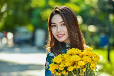 Áo dài trắng hoa tinh tế [APRU3Q]