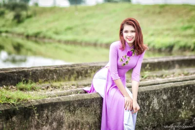Áo dài hồng girl xinh áo dài hồng sang trọng [PAUX2P]