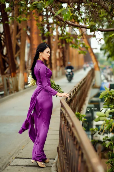 Áo dài tím vẻ đẹp hoa hoài cổ [QDC4UX]