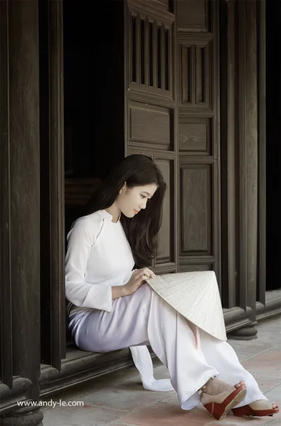 Áo dài trắng tà áo dài áo dài trắng thanh tao [3ESMWB]