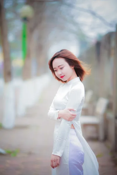 Bộ ảnh áo dài trắng thanh nhã áo dài trắng [G38AQZ]