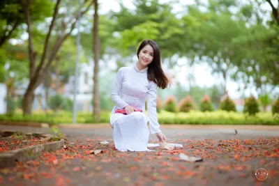 Tinh khôi áo dài trắng áo dài trắng [W078CB]