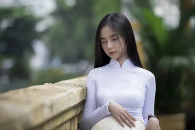 Áo dài trắng nữ sinh cổ điển [1BZORE]