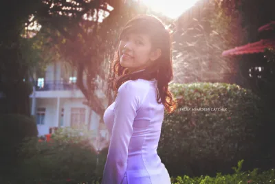 Áo dài trắng góc ngang thanh nhã [1A5ITS]