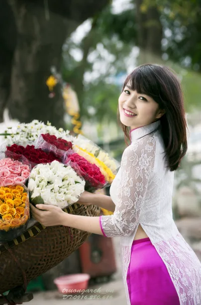 Tinh tế áo dài trắng áo dài trắng [16DVRB]
