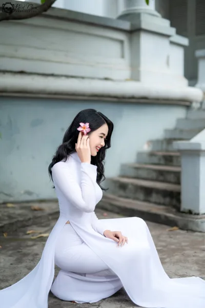 Áo dài trắng truyền thống áo dài trắng nổi bật [0AATJU]