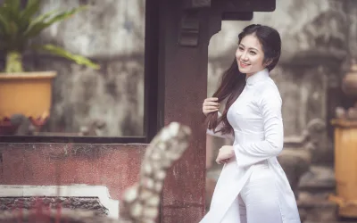 Áo dài trắng rửa mắt với ảnh thướt tha thướt tha [BRIKDK]