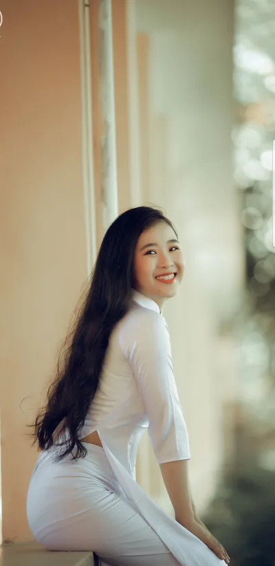 Áo dài trắng gái xinh e ấp [SA2RHI]