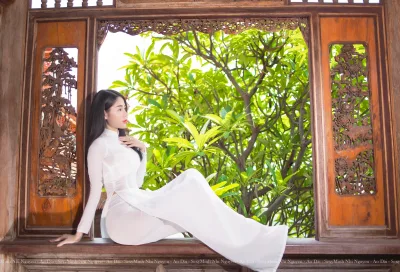 Thuần Việt áo dài trắng áo dài trắng [NZZCDK]