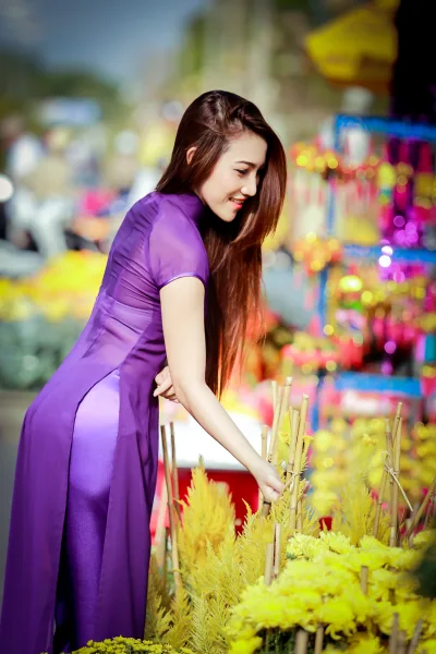 Áo dài tím trang nhã [DHTRLA]