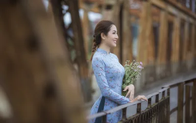Áo dài trắng hút hồn hoa [BKUG4L]