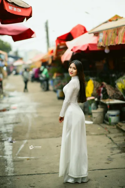 Tinh khôi áo dài trắng áo dài trắng [PEB9WE]