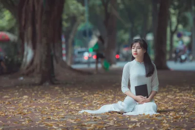 Áo dài trắng áo dài trắng nhẹ nhàng [D3H4RJ]