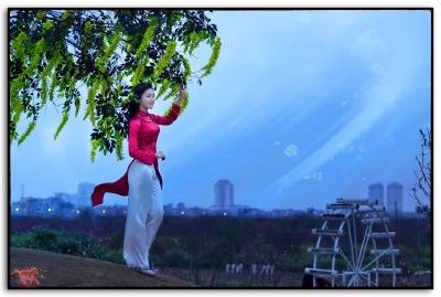 Áo dài đỏ mong manh áo dài đỏ [TTOBQA]
