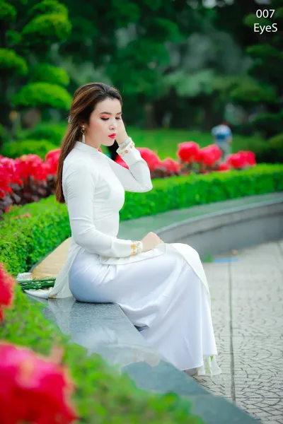 Áo dài trắng nữ tính áo dài trắng [K0ODOT]