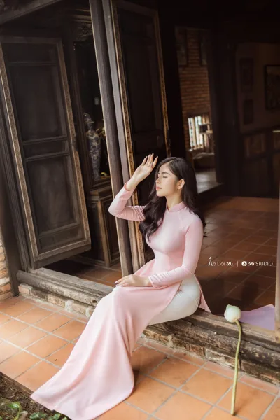 Áo dài hồng áo dài hồng dịu dàng [6NCBNX]