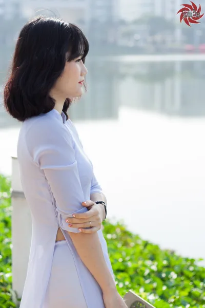 Nét đẹp áo dài áo dài trắng cổ điển áo dài trắng [KDALVM]