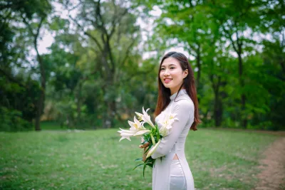 Áo dài trắng cổ điển nữ sinh [B0MWUJ]