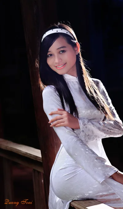 Áo dài trắng hot girl áo dài trắng thanh thoát [HKBFBX]