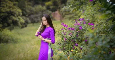 Bộ sưu tập áo dài tím thướt tha hoa [521BC7]