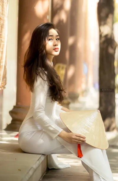 Áo dài trắng áo dài trắng trang nhã [FFVWED]