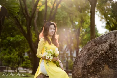 Bộ ảnh áo dài vàng rạng rỡ nắng [ESCJXF]