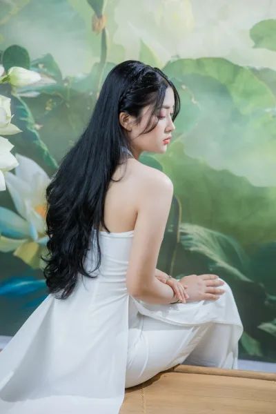 Áo dài trắng vẻ đẹp áo dài áo dài trắng yêu kiều [XXBS9K]