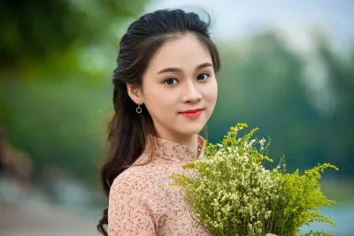 Yêu kiều áo dài họa tiết tinh khôi [JL4EB6]