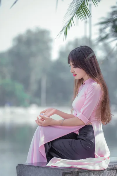 Áo dài hồng áo dài hồng hoài cổ [2OXCUV]