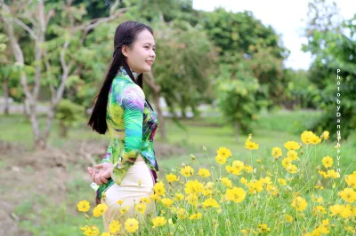 Áo dài trắng hiện đại hoa [EYNSNW]