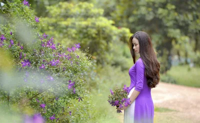 Nét đẹp áo dài áo dài tím hút hồn áo dài tím [BMT9AF]