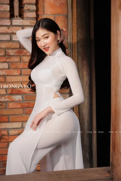Áo dài trắng cổ điển áo dài trắng [CQA1JC]