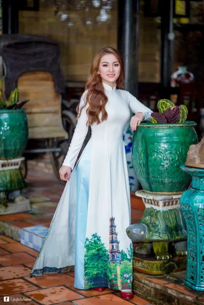 Áo dài trắng nền nã áo dài trắng [B39BMI]