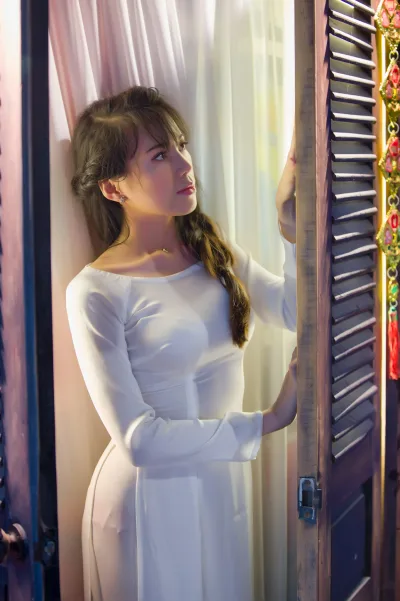Thuần Việt áo dài trắng cổ kính [OEKAH6]