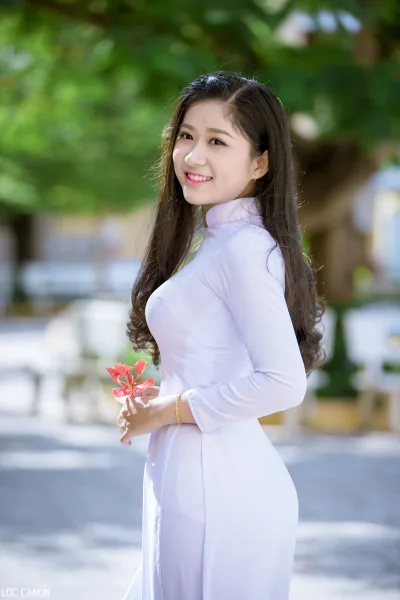Áo dài trắng girl xinh nữ sinh hút hồn [V6FF09]