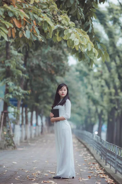 Áo dài trắng gái xinh nữ sinh kiêu sa [XJGECN]