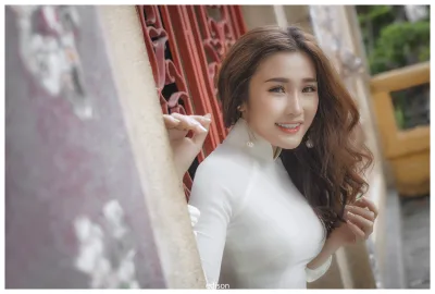 Áo dài trắng mộc mạc lễ chùa [J0R4D8]