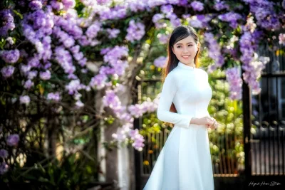 Áo dài trắng bộ sưu tập hoa tuyển chọn [ROTB6Y]