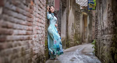 Mong manh áo dài xanh áo dài xanh [QWCRFV]
